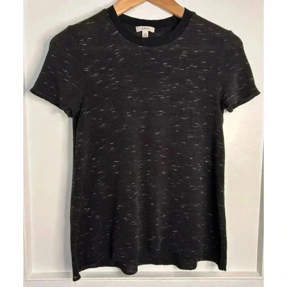 Wilfred Black and White Knit T-Shirt From Aritzia Size XXS